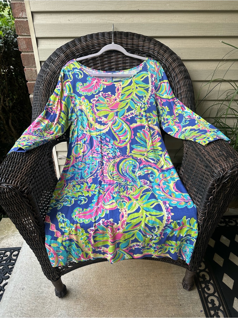 Lilly Pulitzer Marlowe Dress Beacon Toucan Blue Lime L